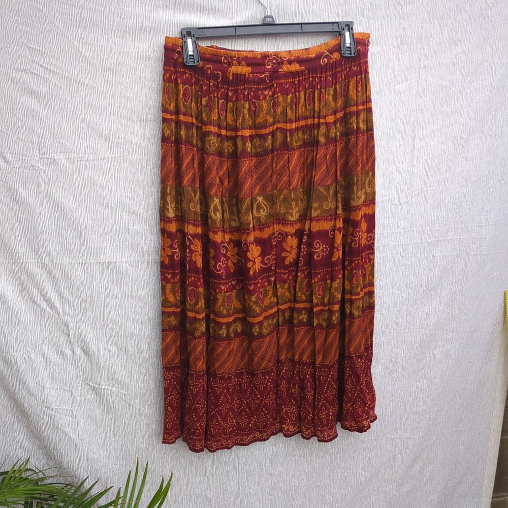 Vintage 90s Liz Baker Womens Maxi Skirt Floral Large - Picture 6 of 11